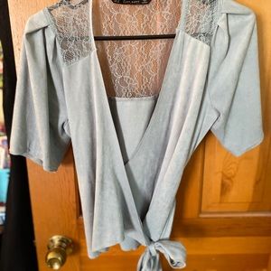 Zara wrap w/lace top